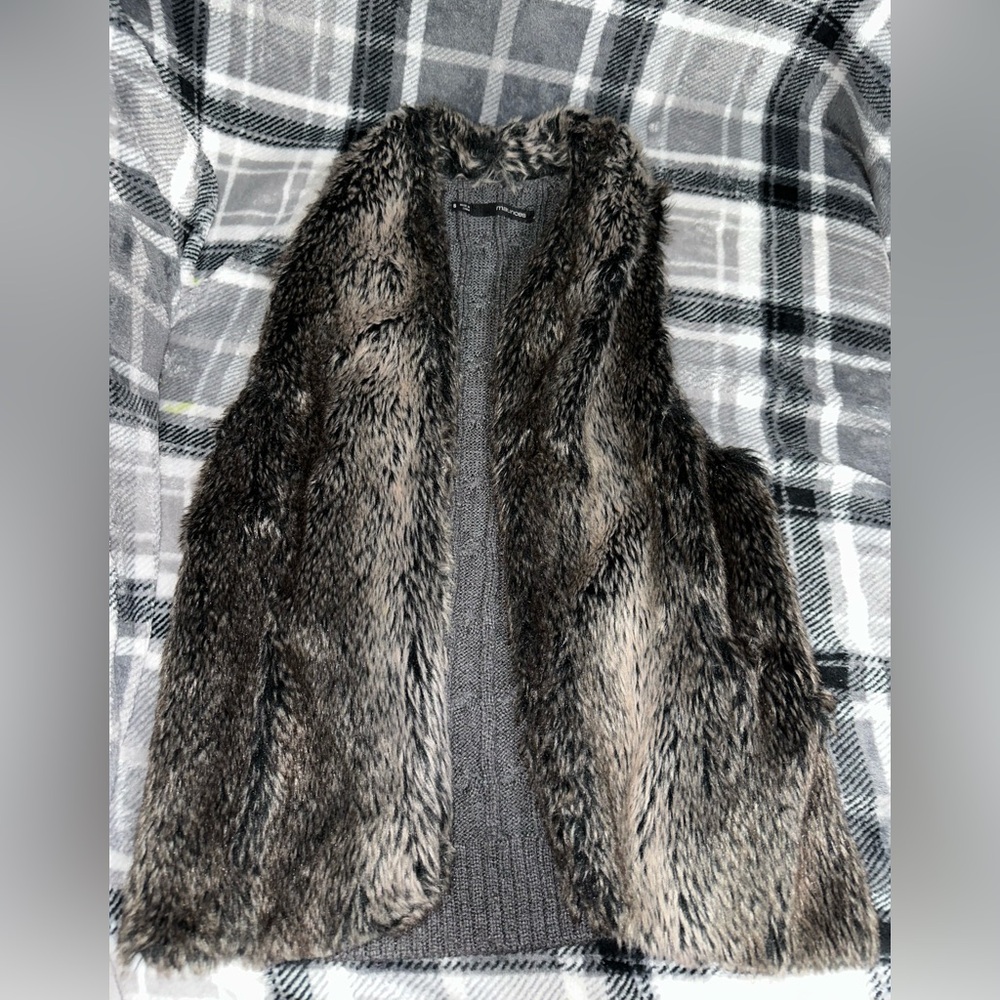 Maurices Faux fur knit vest